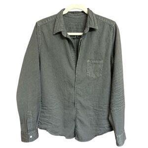 Frank & Eileen Barry Black Distressed Button Down Shirt Women’s Large